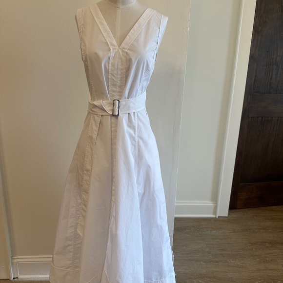 3.1 Phillip Lim, Sleeveless Belted Cotton Blend Midi Dress, white, US 2 - Picture 1 of 2
